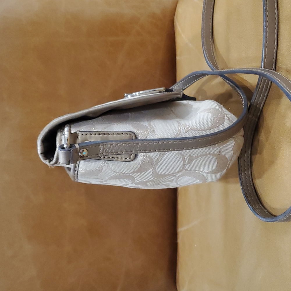 Coach Soho Vintage Canvas & Leather Gold Monogrammed Crossbody Bag - Picture 5 of 17